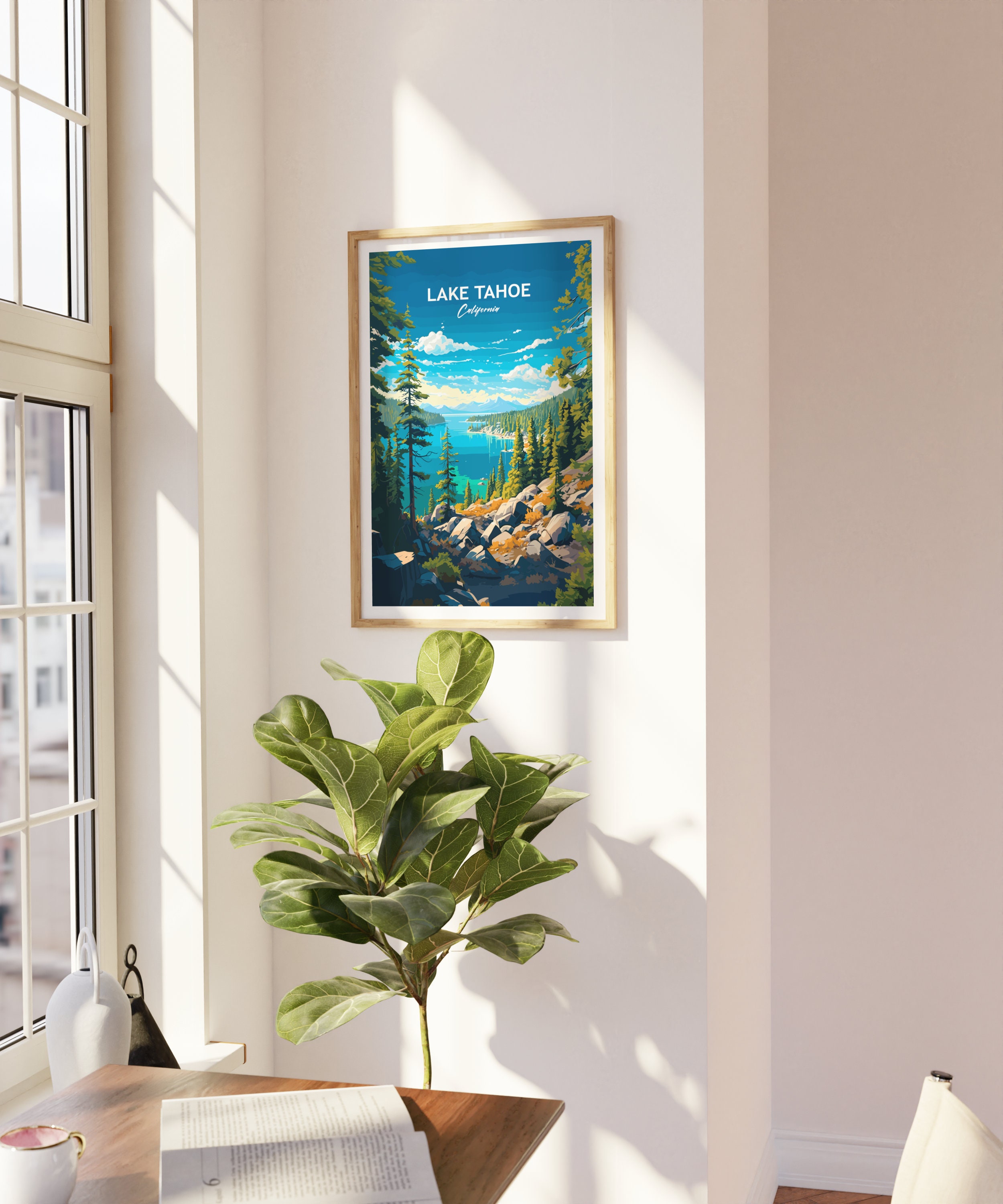 Lake Tahoe Travel Print Wall Art Lake Tahoe Wall Hanging Home Décor