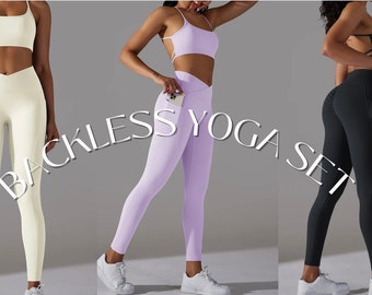 Backless Yoga Aura Attire Workout Set