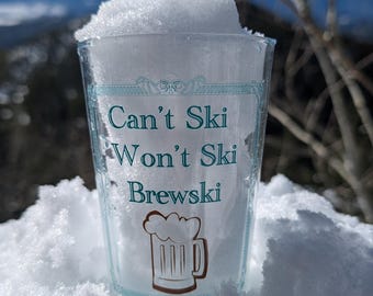 Kan inte åka skidor Åker inte åka skidor BREWSKI [pintglas]