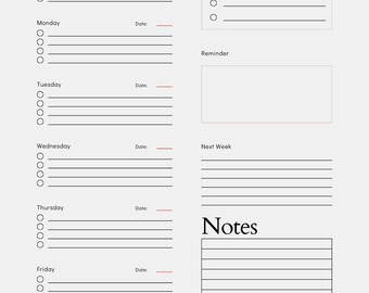 Printable Weekly Planner