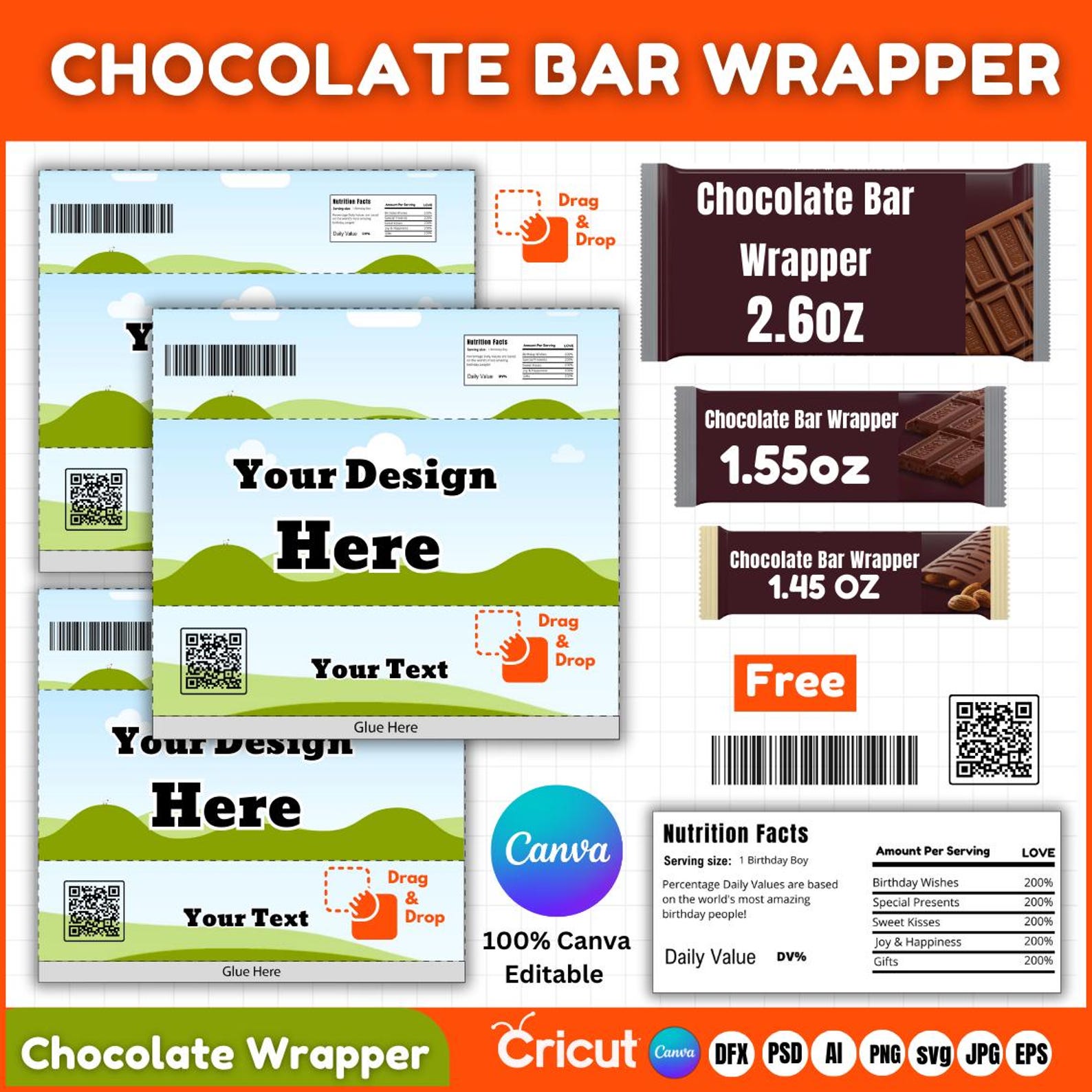 Chocolate Bar Wrapper Template Candy Bar Wrapper Chocolate Wrapper
