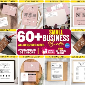 Editable Small Business Bundle Order Form Invoice Order Tracker Gift Certificate Care Card Thank You Card Template Packaging Inserts