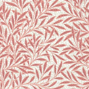 May include: A seamless pattern featuring pink leaves on a white background. The leaves are arranged in a repeating pattern, creating a delicate and elegant design.