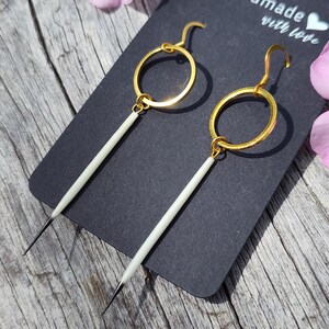 genuine porcupine quill hoop earrings