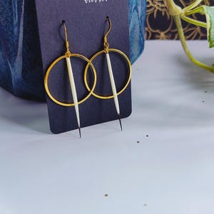 genuine porcupine quill hoop earrings