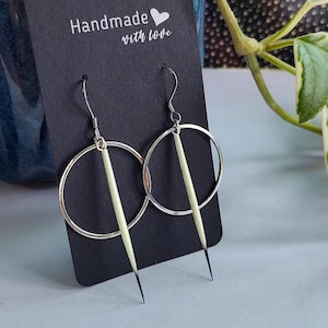 genuine porcupine quill hoop earrings