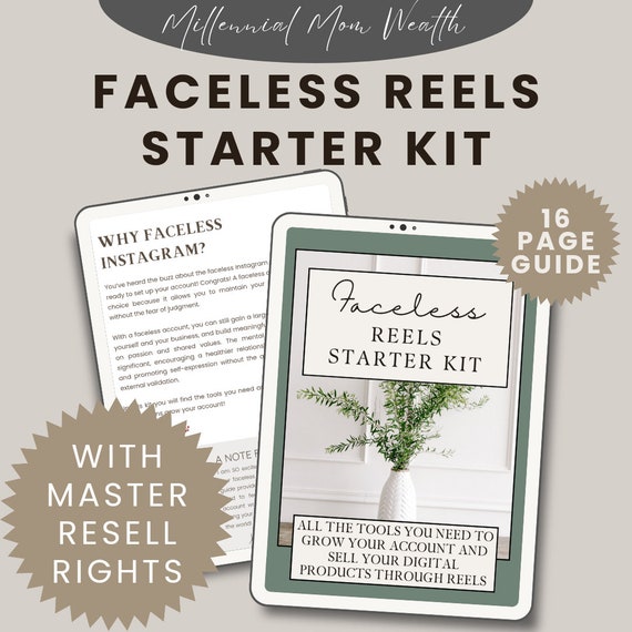 Faceless Instagram Reels Starter Kit | BONUS templates | Master Resell  Rights | MRR + PLR | Marketing for Beginners | Master Resell Rights
