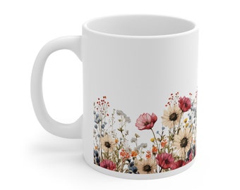 Tasse fête des mères, tasse maman, tasse personnalisée, cadeau pour maman, tasse à café, tasse florale, tasse céramique, tasse unique
