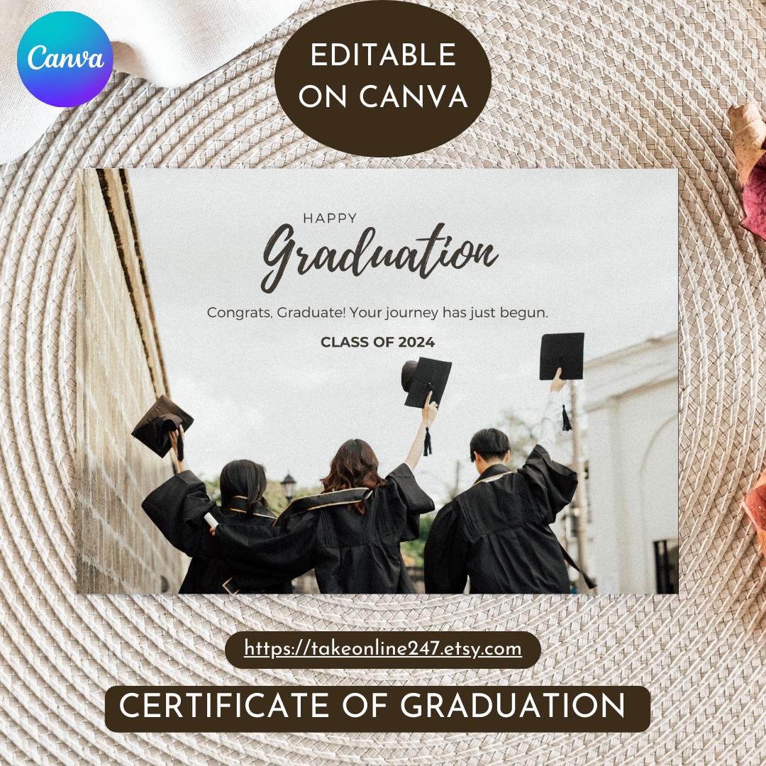 Grade R Graduation Certificate Template.pdf Printable Certificate of Graduation | Customizable PDF Template for ...