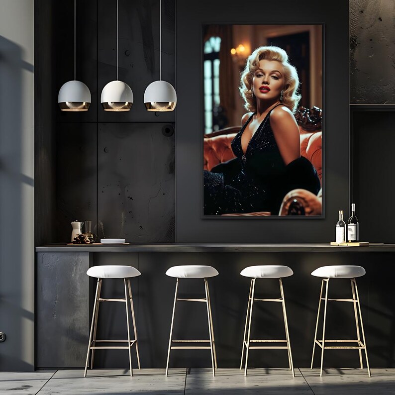 Marilyn Monroe Glamour Art Print – Vintage Hollywood Poster (digital ...