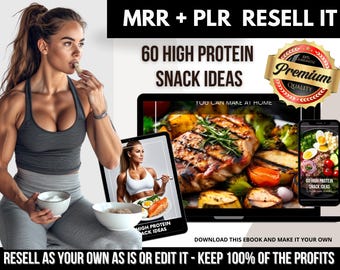 High Protein Snack Ideas Canva Template: Resell Rights PDF (Digital Download)
