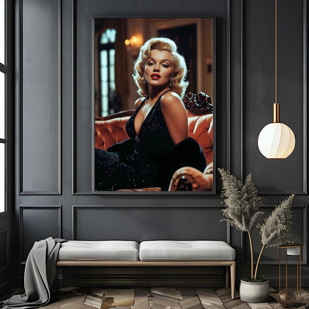 Marilyn Monroe Glamour Art Print – Vintage Hollywood Poster (digital ...