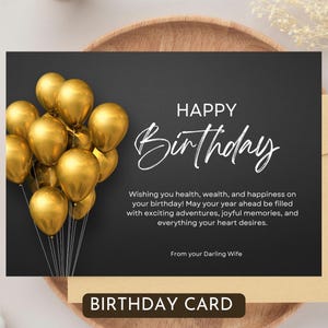 Happy Birthday Card | Printable Editable Greeting Card, Digital Download, Perfect for Friends, Family & Coworkers