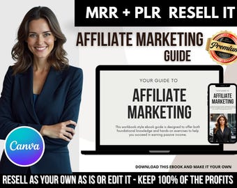 Affiliate Marketing Beginners Guide Canva Template (MRR & PLR)