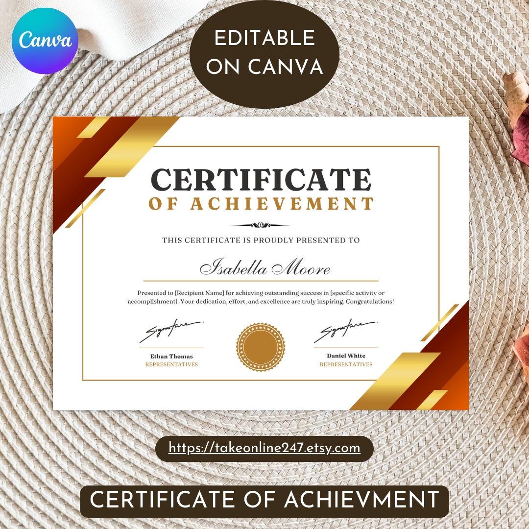 Editable Certificate Of Achievement Template Printable Award PDF PNG editable-certificate-of-achievement-template-printable-award-pdf-png