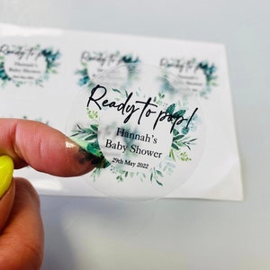 ボタニカル「READY TO POP」ベビーシャワー到着ステッカー I パーソナライズされたサンキューステッカー I パーティー＆行事の記念品ラベル