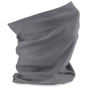 May include: A grey neck gaiter made of a soft, stretchy fabric. The gaiter is folded and ready to be worn.