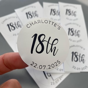 Festa de aniversário minimalista 18º 21º 30º e adesivos de festa de ocasião personalizados