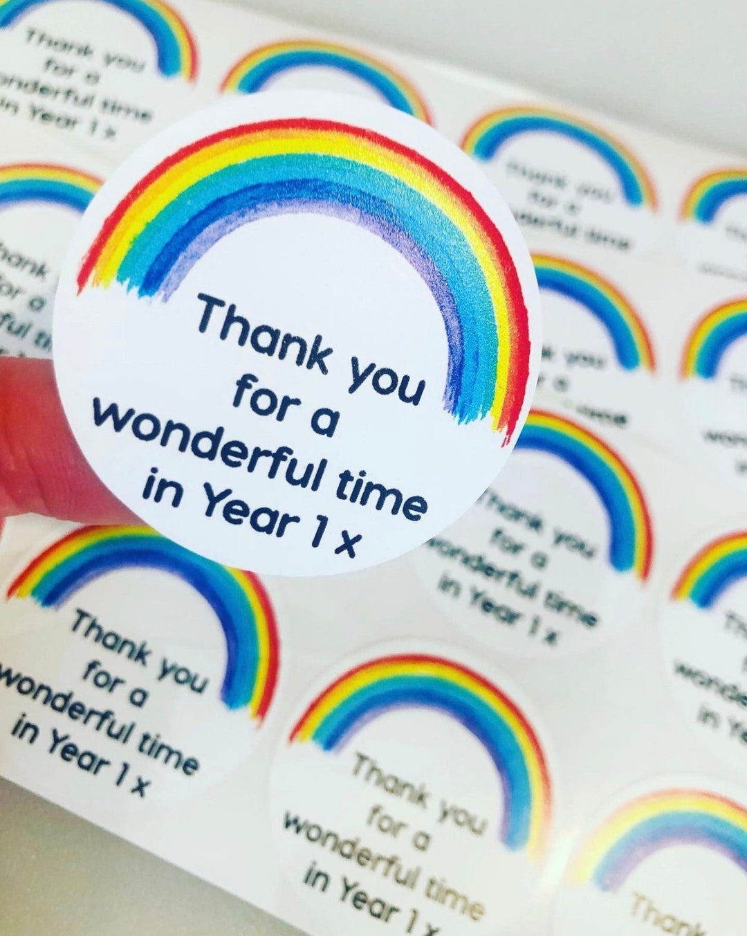 Thank You Personalised Rainbow Stickers I End of the School Year I ...
