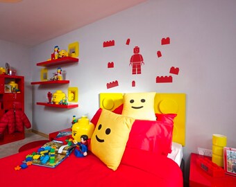 Building Blocks ELEMENTS decals | Bricks Wall Stickers Bundle | Make your own DIY Kids Teen Bedroom Wall art