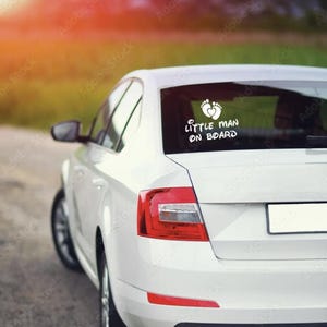 Naklejka na zderzak samochodu Dziecko na pokładzie, Naklejka na samochód Noworodek | Gwiazdy Stopy Uśmiech Miłość Serce | Maluch na pokładzie | Nowi rodzice | Podstawowe wyposażenie samochodu