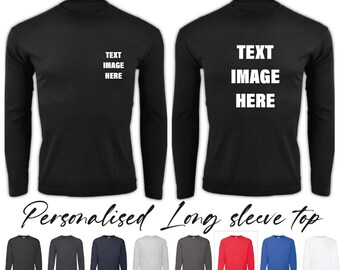 Long sleeve t-shirt | Unisex Personalised | Loungewear Top | Gift