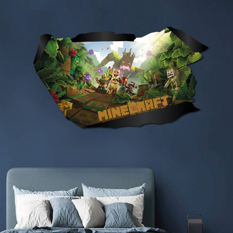 Mine-craft DUNGEON Wall Sticker I Green Theme Mine Craft Wall Mural I ...
