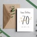 Printable Birthday Card, Instant Download, Happy 70 Th - Etsy