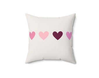 Hearts Decorative Square Pillow