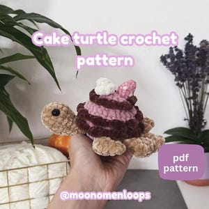 Cake turtle crochet pattern | beginner pattern | dessert turtle | cute amigurumi