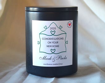 New Home  Soy Candle, Personalized Housewarming Candle with Names, Realtor Closing Gift