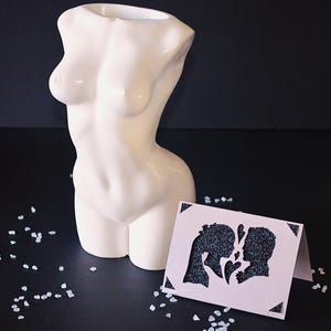 Gypsum Cement Torso Vase Candle: Modern Greek Goddess Sculpture image 2