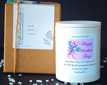 Happy Mother's Day scented soy wax vegan candle with your own text / Gift for mum mummy mama nanny nana gran granny First Mother's Day / 1st