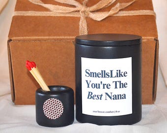 Nana Christmas Gift, Smells Like You’re The Best Nana, Grandma Gift, Christmas candle, Personalised Soy Candle, Birthday & Mother’s Day Gift