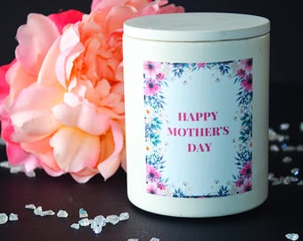 Happy Mother's Day scented soy wax vegan candle / FREE GIFT PACKAGE / Gift for mum mummy mama nanny nana gran granny First Mother's Day 1st