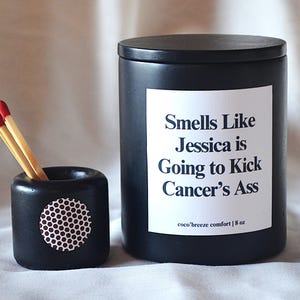 Custom Cancer Gift Set, Cancer Survivor Gift Candle,  Chemo Care Package, Funny Candle, Encouragement Gift, Cheer Up Gift, Cancer Sucks