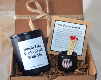Funny Gift for Boyfriend, You’re Stuck With Me Candle | Anniversary Gift for Him | Couple Gift | Gift for Girlfriend | Soy Candle 8 oz