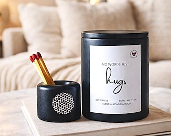 No words just hugs candle / Gift Box for Her Him / Sending you hugs in candle / Thinking of you gifts Gift for friend Get Well Soon Sympathy