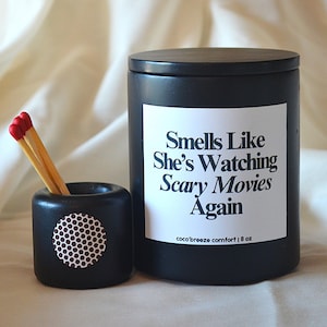 Fall candles, Funny Scary Movie Candle, Halloween Movie Night Gift, Cozy Fall Home Décor, Soy Wax Candle, Spooky Vibes Gift for Her, Him