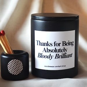 Funny Thank You Gift, Funny Candle,  Gift for Friend, Appreciation Gift, Absolutely Bloody Brilliant, Gift for Her, Candle for Friend