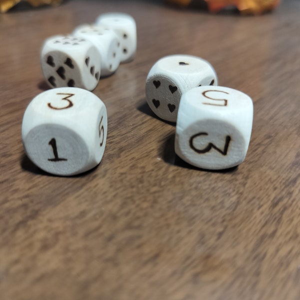 Unique Dice Pairs Freehand Wood Burned No Laser Great for Family Game Night