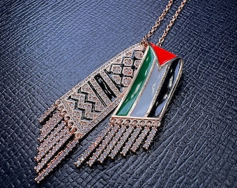 Palestine Necklace - Flag keffiyeh scarf