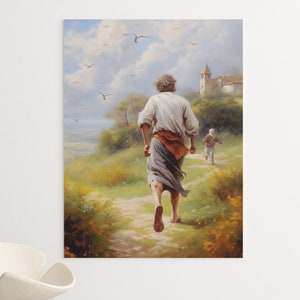 Prodigal Son Parable Canvas or Poster - Christian Wall Art, Bible Verse Wall Art, Jesus Parables, Bible Poster, Scripture Art, Jesus Art