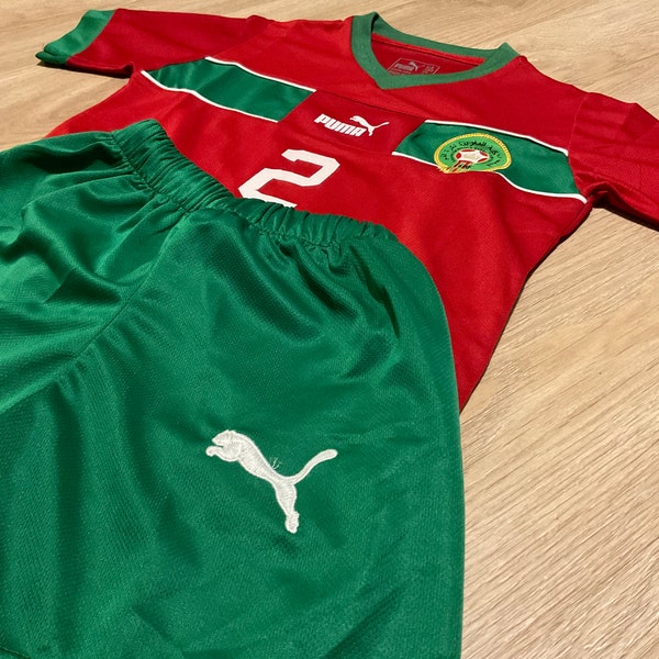 Morocco Team Official Junior Jersey - Hakimi Ziyech - 2023 Africa Cup in Ivory Coast, 2024 Edition