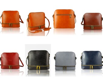 Ladies Genuine Italian Leather Village Design Crossbody Shoulder Bag UK