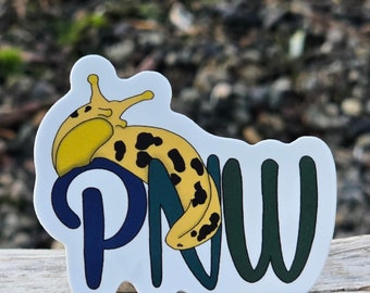 Banana Slug PNW Sticker | Dishwasher-Safe, Fade-Proof Vinyl Sticker | Laptop Sticker | Water Bottle Sticker