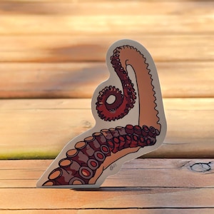 Octopus Arm Sticker | Dishwasher-Safe Fade-Proof Vinyl Sticker | Laptop Decal | Water Bottle Sticker | Tentacle Sticker | Gift Octopus Lover Bild 1