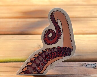 Octopus Arm Sticker | Dishwasher-Safe Fade-Proof Vinyl Sticker | Laptop Decal | Water Bottle Sticker | Tentacle Sticker | Gift Octopus Lover