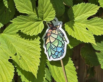 Rainbow Hops Sticker | Dishwasher-Safe, Fade-Proof Vinyl Sticker | Laptop Sticker | Water Bottle Sticker | Beer Lovers Gift | IPA Lover Gift