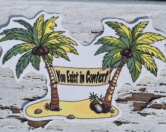 Coconut Tree Sticker | Harris Walz | Dishwasher-Safe, Fade-Proof Vinyl Sticker | Laptop Sticker | Water Bottle Sticker | Otter Sticker